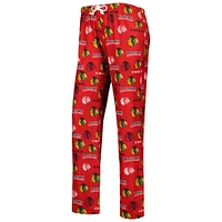 Concepts Sport Pantalon de nuit pour femme Chicago Blackhawks Breakthrough Allover Logo Rouge