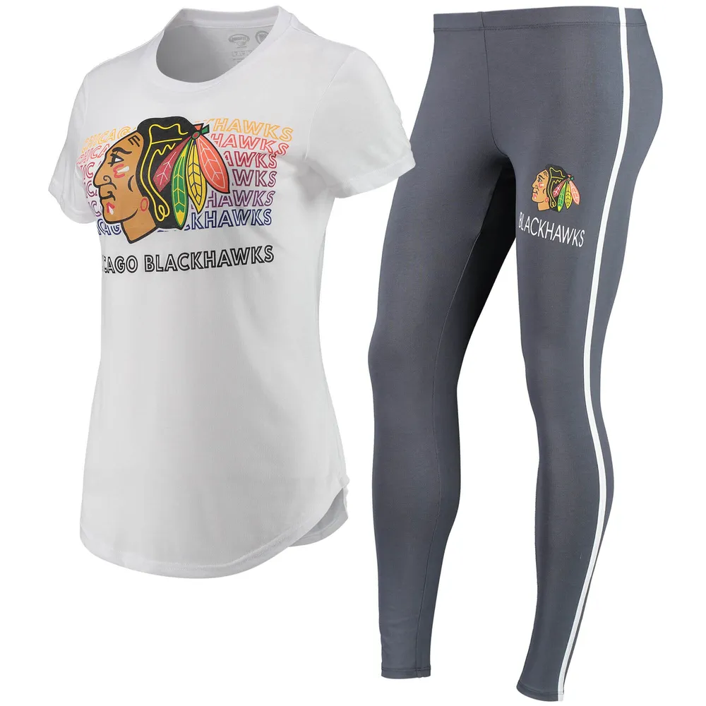 Lids Chicago Blackhawks Concepts Sport Women's Sonata T-Shirt & Leggings  Set - White/Charcoal