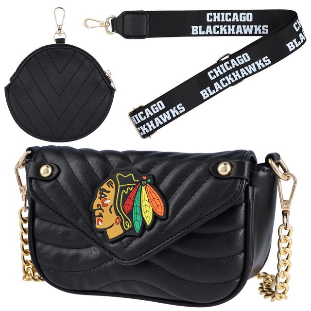 Sac à bandoulière en cuir végétalien Cuce Chicago Blackhawks pour femmes