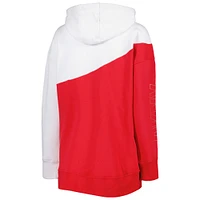 Chandail à capuchon glissière pleine longueur Gina Chicago Blackhawks DKNY Sport pour femme, rouge/blanc