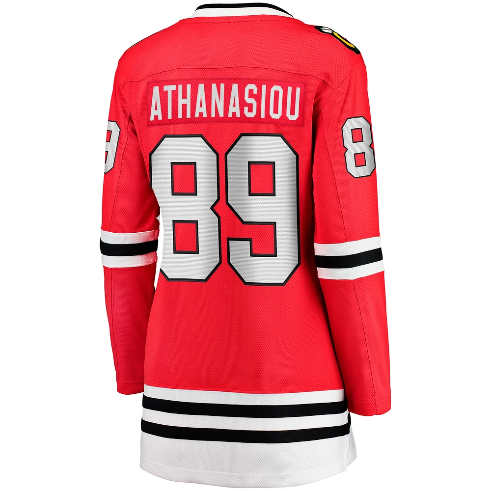 Fanatics pour femmes Andreas Athanasiou rouge Maillot de joueur échappé à domicile des Blackhawks Chicago