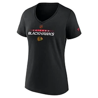 T-shirt à col en V édition spéciale Fanatics Black Chicago Blackhawks pour femmes