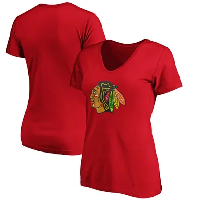 Chicago Blackhawks Fanatics Branded Women's Primary Logo V-Neck T-Shirt - Red