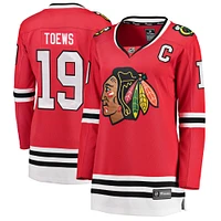 Maillot de joueur échappé à domicile des Blackhawks Chicago Jonathan Toews pour femmes Fanatics