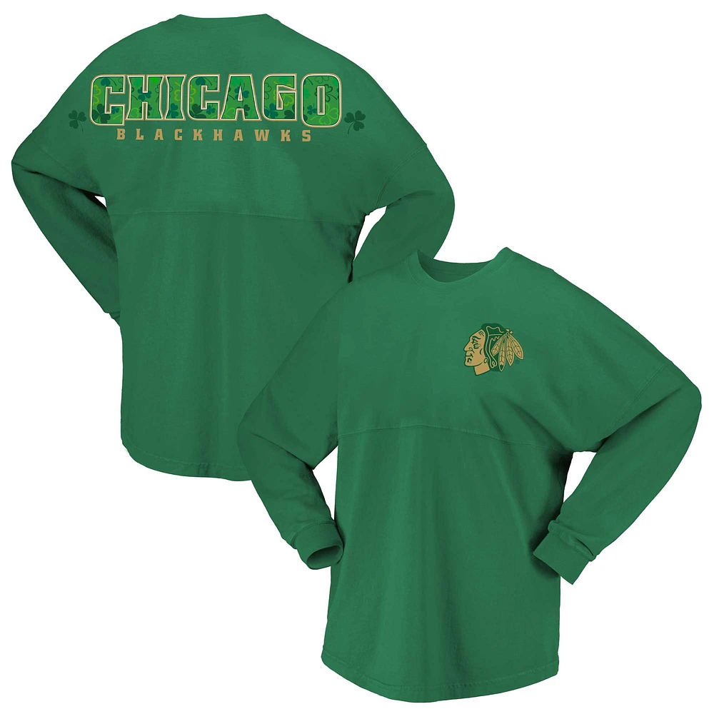 Women's Fanatics Kelly Green Chicago Blackhawks St. Patrick's Day Spirit Jersey T-Shirt