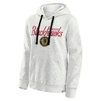Women's Fanatics  Oatmeal Chicago Blackhawks True Classics Quilted Pullover Hoodie