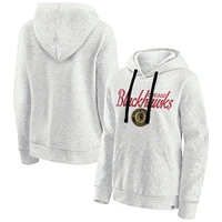 Women's Fanatics  Oatmeal Chicago Blackhawks True Classics Quilted Pullover Hoodie