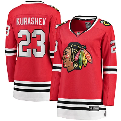 Maillot de joueur échappé à domicile des Fanatics Philipp Kurashev Blackhawks Chicago, rouge