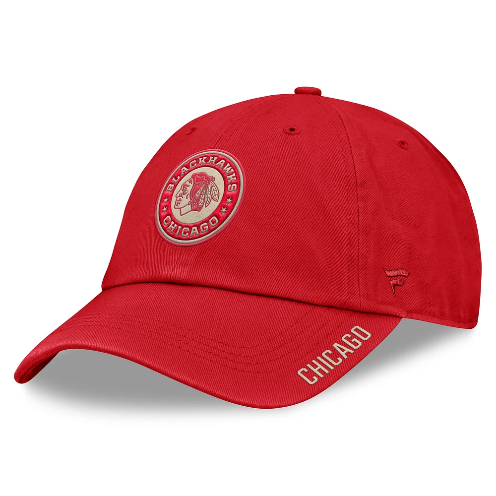 Casquette ajustable classique d'hiver 2025 de la LNH des Blackhawks de Chicago pour femmes Fanatics Red