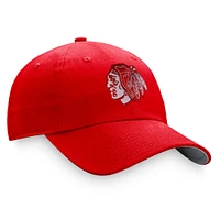 Casquette réglable rouge emblématique des Blackhawks de Chicago Fanatics pour femmes