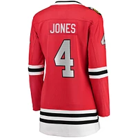 Maillot de joueur échappé à domicile Fanatics Seth Jones des Blackhawks Chicago rouge pour femmes