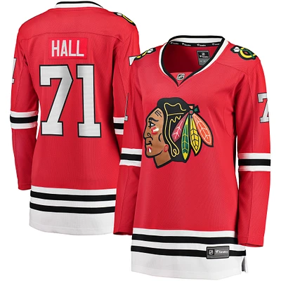 Maillot de joueur échappé à domicile Fanatics Taylor Hall des Blackhawks Chicago, rouge pour femmes