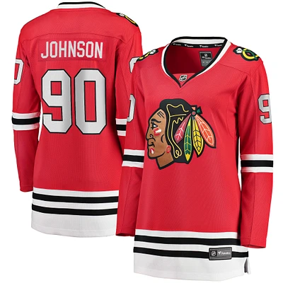 Maillot de joueur échappé des Blackhawks Chicago Fanatics Tyler Johnson rouge pour femmes