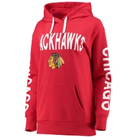 Women's G-III 4Her by Carl Banks Red Chicago Blackhawks Extra Inning Pullover Hoodie