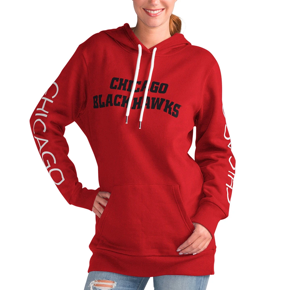 Women's G-III 4Her by Carl Banks Red Chicago Blackhawks Overtime Pullover Hoodie