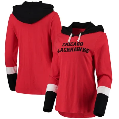 Chicago Blackhawks G-III 4Her by Carl Banks Women's Passing Play Hoodie Long Sleeve T-Shirt - Red