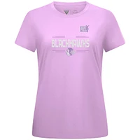 Women's Levelwear Connor Bedard Lavender Chicago Blackhawks Hockey Fights Cancer Anthem Name & Number T-Shirt