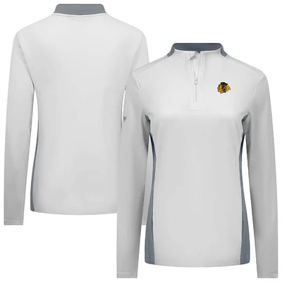 Women's Levelwear White Chicago Blackhawks Moxie Insignia Core Quarter-Zip Top