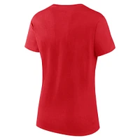 T-shirt rouge à col rond pour femme des Chicago Blackhawks