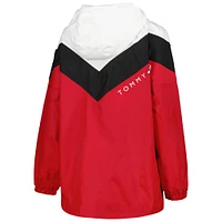 Women's Tommy Hilfiger Black/Red Chicago Blackhawks Staci Half-Zip Windbreaker Jacket