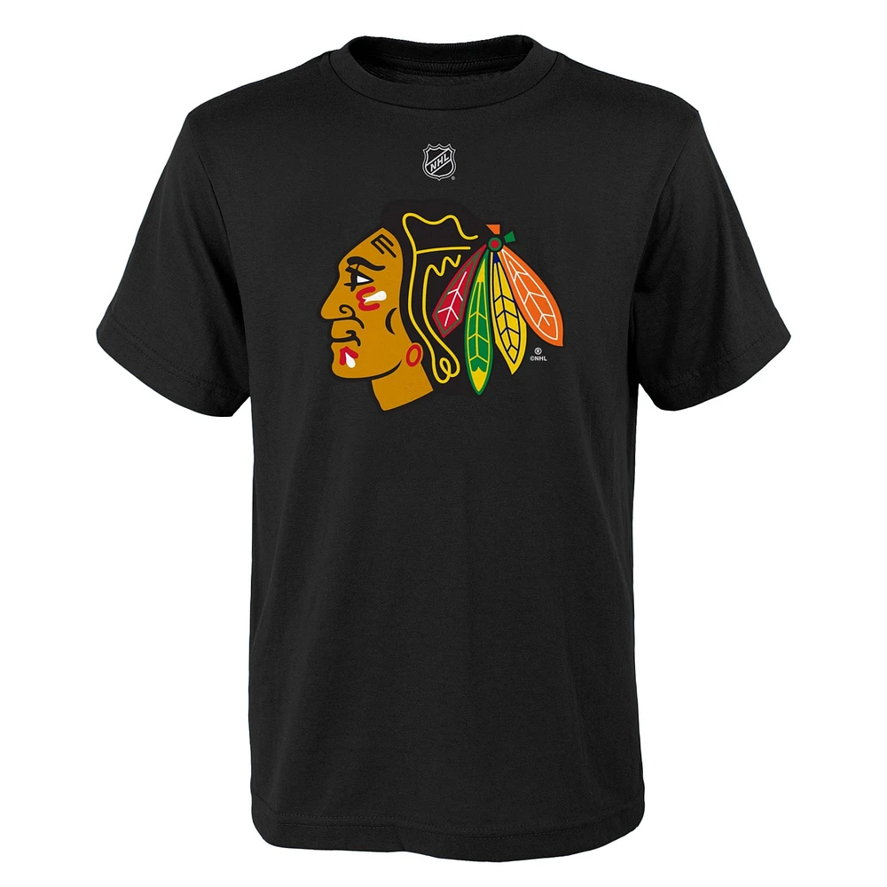 T-shirt noir avec logo principal des Blackhawks de Chicago pour jeunes