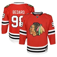 Maillot de joueur à domicile rouge Connor Bedard des Blackhawks Chicago pour jeunes