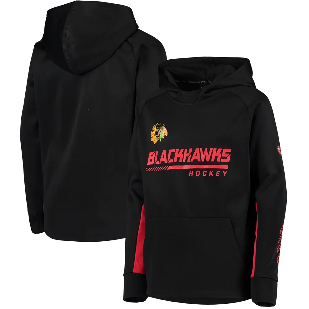 Lids Chicago Blackhawks Fanatics Branded Youth Authentic Pro Raglan Pullover  Hoodie - Black