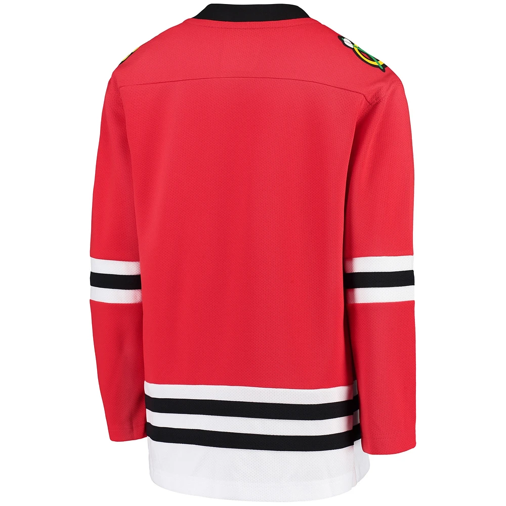 Maillot vierge de réplique à domicile rouge des Blackhawks Chicago Fanatics pour jeunes