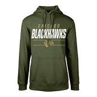 Sweat à capuche en polaire olive pour jeunes Levelwear des Blackhawks de Chicago Podium