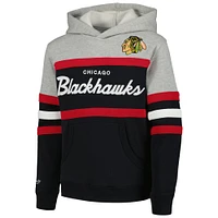 Youth Mitchell & Ness Black Chicago Blackhawks Head Coach Pullover Hoodie