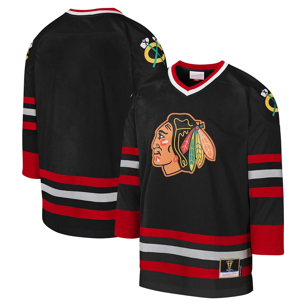 Youth Mitchell & Ness Black Chicago Blackhawks 1997 Blue Line Jersey