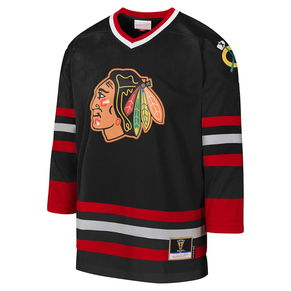 Maillot de la ligne bleue 1997 des Blackhawks Chicago noirs Mitchell & Ness pour jeunes