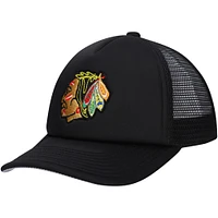 Youth Mitchell & Ness Black Chicago Blackhawks Core Trucker Adjustable Hat