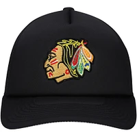 Youth Mitchell & Ness Black Chicago Blackhawks Core Trucker Adjustable Hat