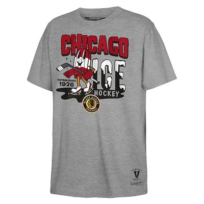 Youth Mitchell & Ness Gray Chicago Blackhawks Popsicle T-Shirt