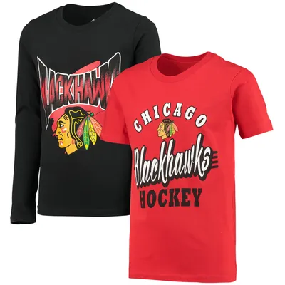 Chicago Blackhawks Youth Two-Man Advantage T-Shirt Combo Set - Red/Black
