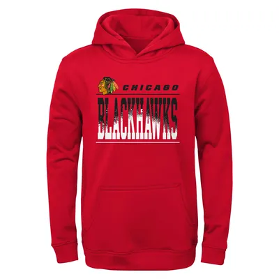 Chicago Blackhawks Youth Play-By-Play Performance Pullover Hoodie - Red