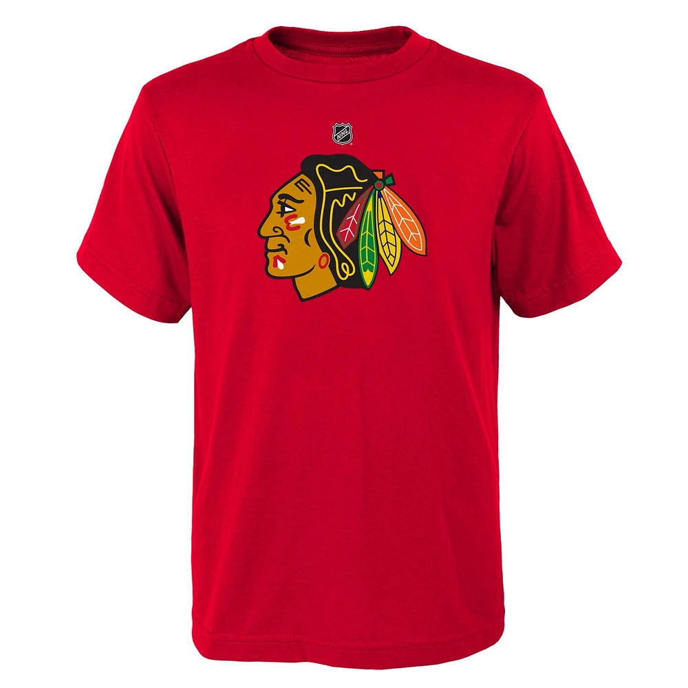 T-shirt rouge avec logo principal des Blackhawks de Chicago pour jeunes