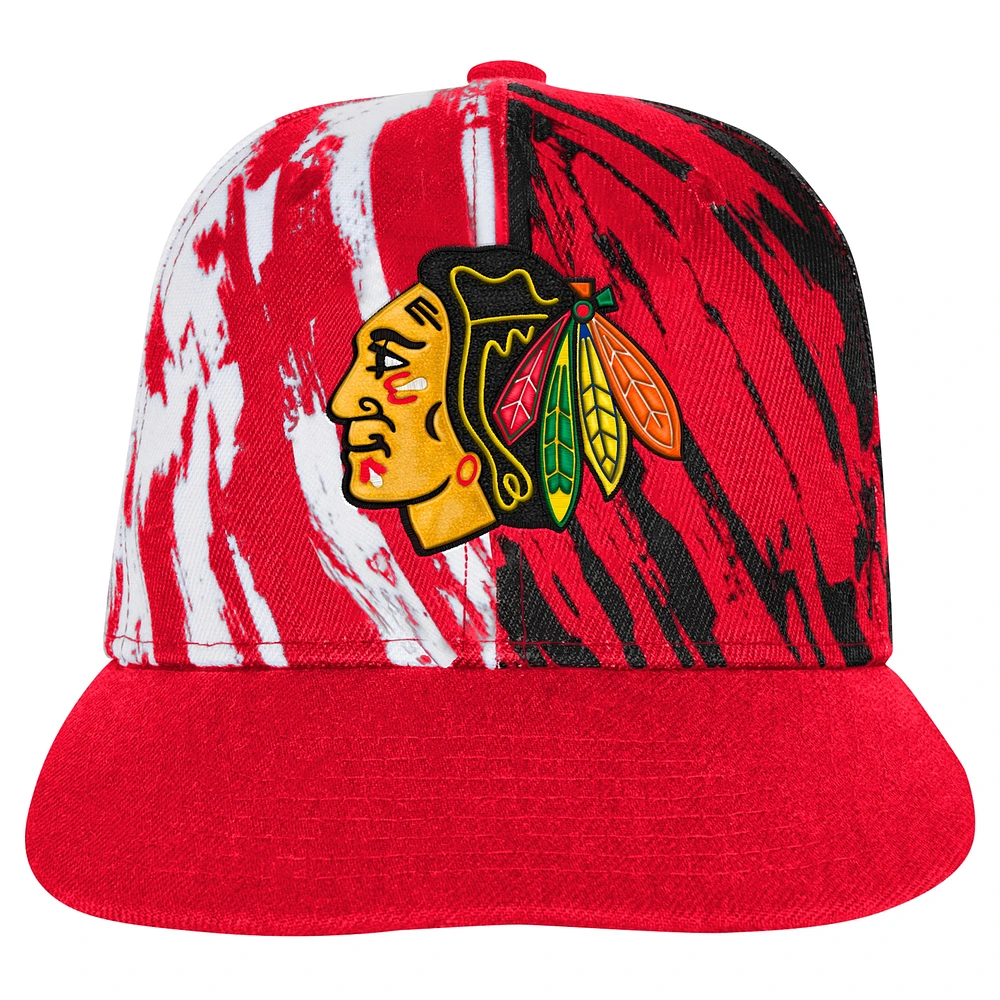 Youth Red Chicago Blackhawks Propel Flat Brim Snapback Hat