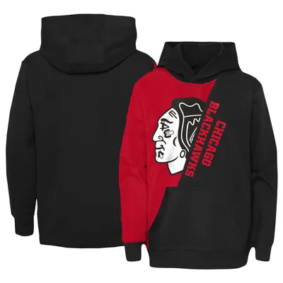 Men's Fanatics Branded Black/Red Chicago Blackhawks Big & Tall Colorblock  Fleece Hoodie