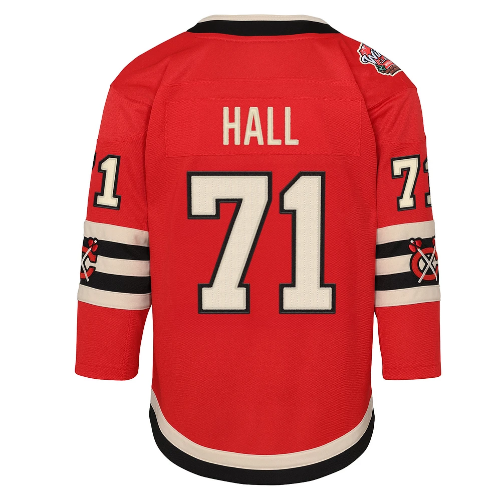 Youth Taylor Hall Red Chicago Blackhawks 2025 NHL Winter Classic Premier Player Jersey