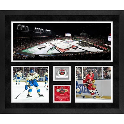 Chicago Blackhawks vs. St. Louis Blues 2025 NHL Winter Classic Framed 20'' x 24'' Three-Photograph Collage with Game-Used Ice - Limited Edition of 250