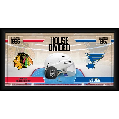 Chicago Blackhawks vs. St. Louis Blues Framed 10" x 20" House Divided Hockey Collage