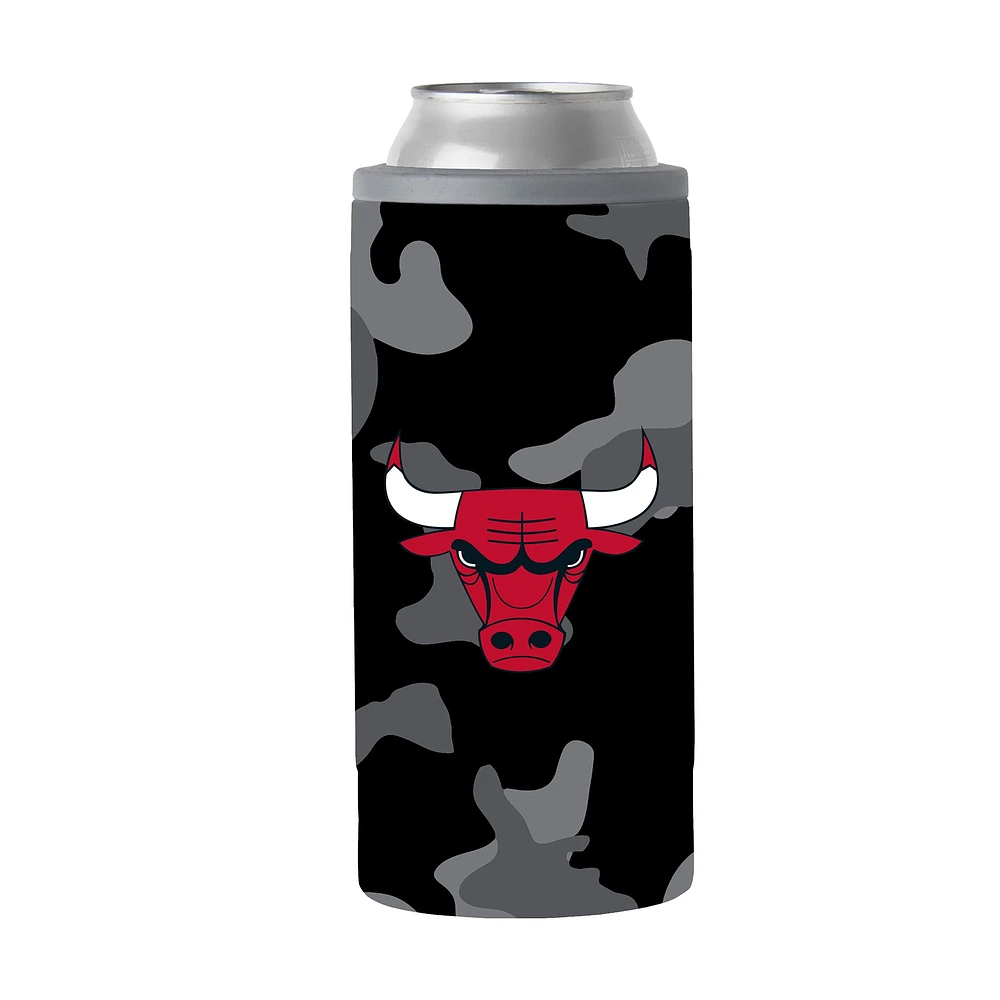 Glacière mince à motif camouflage noir de 12 oz des Chicago Bulls