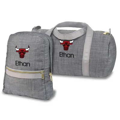 Chicago Bulls Personalized Small Backpack and Duffle Bag Set