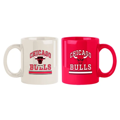 Lot de deux tasses colorées de 15 oz des Chicago Bulls