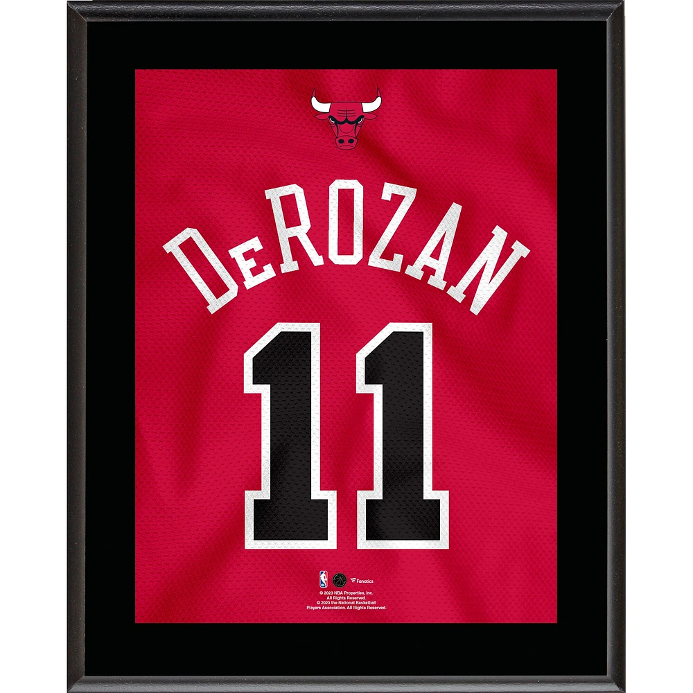 Plaque de joueur sublimée avec numéro de maillot DeMar DeRozan Chicago Bulls 10,5" x 13"