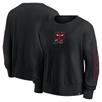 Fanatics Black Chicago Bulls Oversized Game Day Pullover Sweatshirt