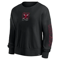 Fanatics Black Chicago Bulls Oversized Game Day Pullover Sweatshirt