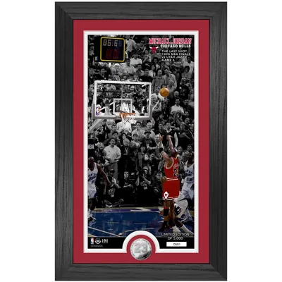 Michael Jordan Chicago Bulls Highland Mint 12'' x 20'' The Last Shot 1998 Finals Framed Silver Coin Photo Mint